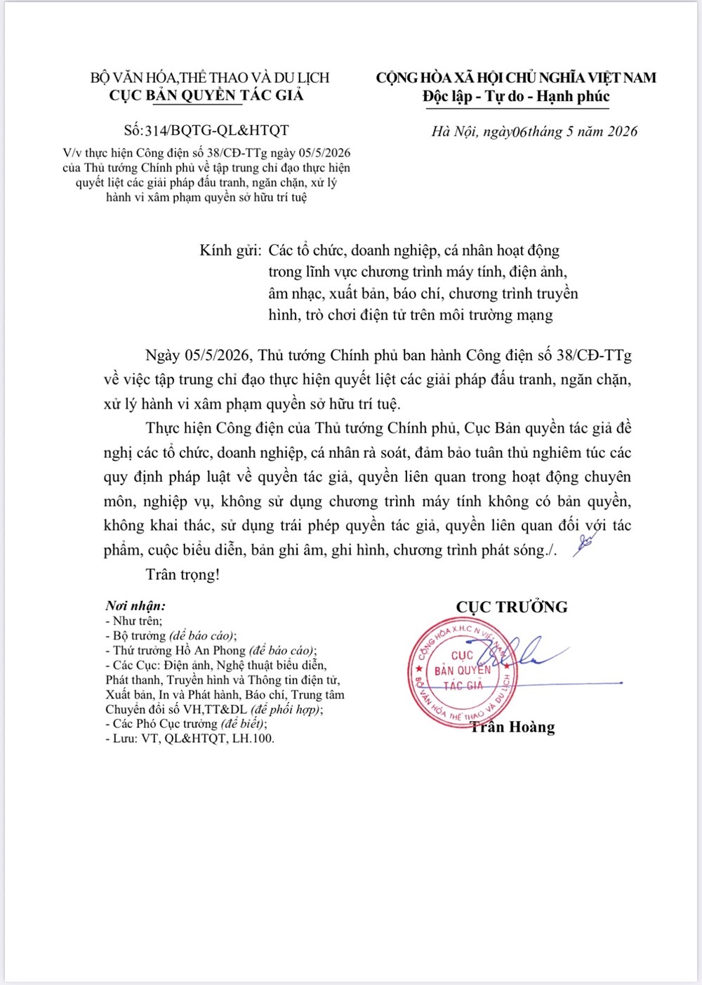 Cục Bản quyền tác giả đề nghị tăng cường tuân thủ pháp luật về quyền tác giả, quyền liên quan trên môi trường mạng - ảnh 1