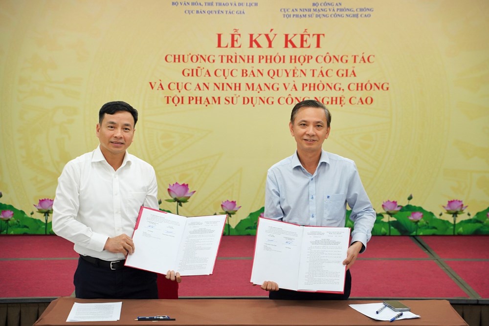 Cục Bản quyền tác giả và Cục A05 (Bộ Công an) ký kết Chương trình phối hợp tăng cường bảo vệ quyền tác giả trên môi trường số - ảnh 1