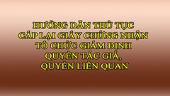 HƯỚNG DẪN THỦ TỤC CẤP LẠI GIẤY CHỨNG NHẬN TỔ CHỨC GIÁM ĐỊNH QUYỀN TÁC GIẢ, QUYỀN LIÊN QUAN