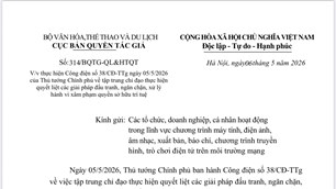 Cục Bản quyền tác giả đề nghị tăng cường tuân thủ pháp luật về quyền tác giả, quyền liên quan trên môi trường mạng