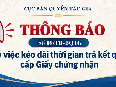 Thông báo về việc kéo dài thời gian trả kết quả cấp Giấy chứng nhận